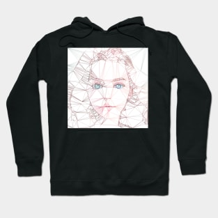 Cute Girl with blue eyes thread art Hoodie